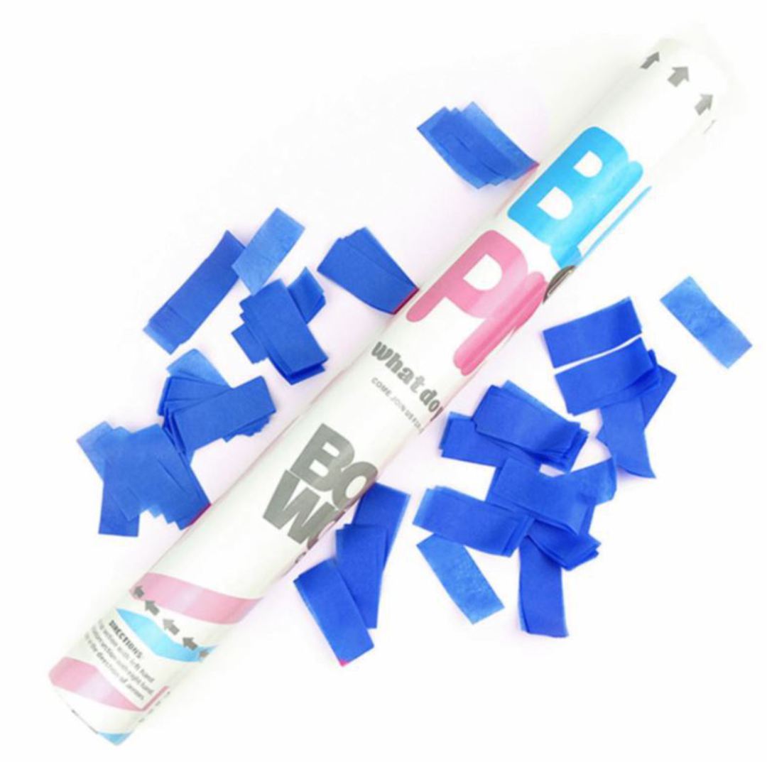Gender Reveal Confetti Cannons - Pink or Blue image 2
